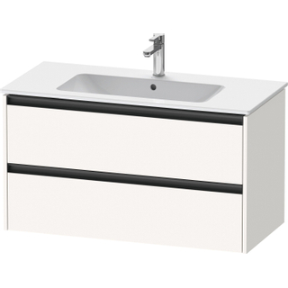 Duravit Ketho 2 wastafelonderbouwkast met 2 laden 101x48x55cm met grepen antraciet wit supermat