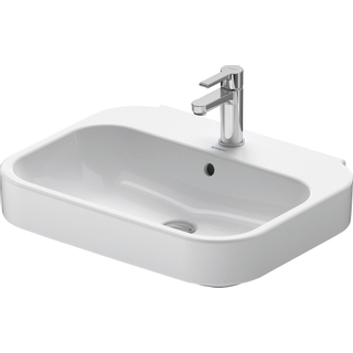 Duravit Happy d.2 wastafel 60x47.5cm 1 kraangat met overloop wit