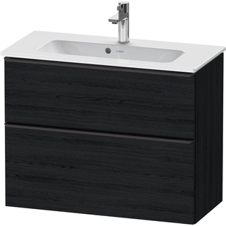 Duravit D-Neo wastafelonderkast 81x62.5x37.2cm 2 lades Eiken (zwart) Mat