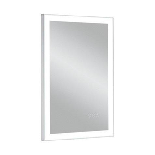 Crosswater Dune spiegel 40x60x3.4cm met direct dimbaar LED verlichting 3000K tot 6200K zilver