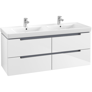 Villeroy & Boch Subway 2.0 wastafelonderkast 128.7x52cm 4 lades Glossy white