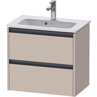 Duravit Ketho 2 wastafelonderbouwkast met 2 laden 61x39x54.9cm met grepen antraciet taupe supermat