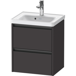 Duravit Ketho 2 wastafelonderbouwkast met 2 laden 48.4x37.5x54.9cm met grepen antraciet grafiet supermat