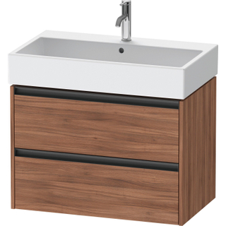 Duravit Ketho 2 wastafelonderbouwkast met 2 laden 78.4x46x54.9cm met grepen antraciet noten mat