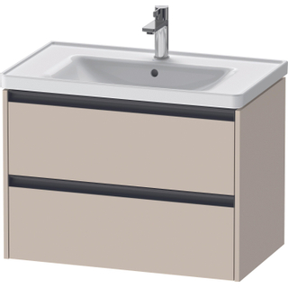 Duravit Ketho 2 wastafelonderbouwkast met 2 laden 78.4x45.5x54.9cm met grepen antraciet taupe supermat