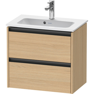 Duravit Ketho 2 wastafelonderbouwkast met 2 laden 61x39x54.9cm met grepen antraciet natuur eiken mat