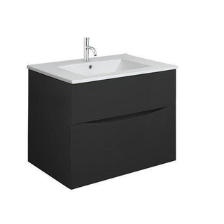 Crosswater Glide II Wastafelonderkast - 70x45x52cm - 2 lades - greeploos - softclose - mat zwart