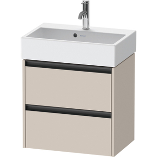 Duravit Ketho 2 wastafelonderbouwkast met 2 laden 58.4x39x54.9cm met grepen antraciet taupe mat