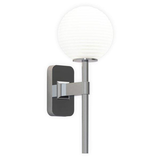 Astro Tacoma Single Wandlamp - 1x wit geribbeld glas - G9 - chroom