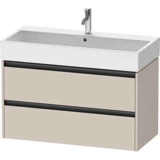 Duravit Ketho 2 wastafelonderbouwkast met 2 laden 98.4x46x54.9cm met grepen antraciet taupe mat