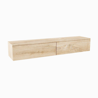 MONDIAZ ALAN MODULE Wastafelonderkast - 180x45x30cm - 2 lades - push to open - Melamine - Washed oak mat