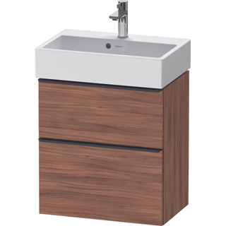 Duravit D-Neo wastafelonderkast 58.4x62.5x37.2cm 2 lades Noten Mat