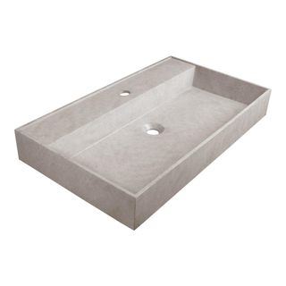 Saniclass Beton meubelwastafel 80x46x11cm zonder overloop 1 wasbak 1 kraangat Beton SHOWROOMMODEL