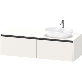 Duravit Ketho 2 wastafelonderbouwkast incl. consoleplaat met 2 laden voor waskom rechts 160x55x45.9cm met handgrepen antraciet wit supermat