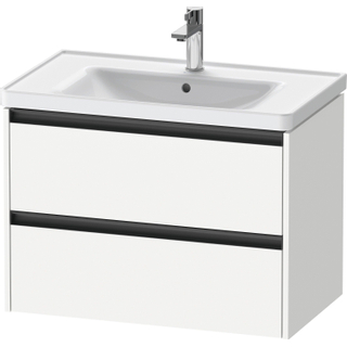 Duravit Ketho 2 wastafelonderbouwkast met 2 laden 78.4x45.5x54.9cm met grepen antraciet wit mat