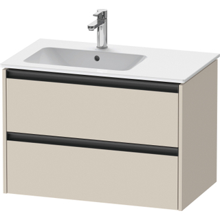 Duravit Ketho 2 wastafelonderbouwkast met 2 laden voor waskom links 81x48x54.9cm met grepen antraciet taupe supermat