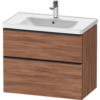 Duravit D-Neo wastafelonderkast 78.4x62.5x45.2cm 2 lades Noten Mat