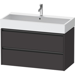 Duravit Ketho 2 wastafelonderbouwkast met 2 laden 98.4x46x54.9cm met grepen antraciet grafiet supermat