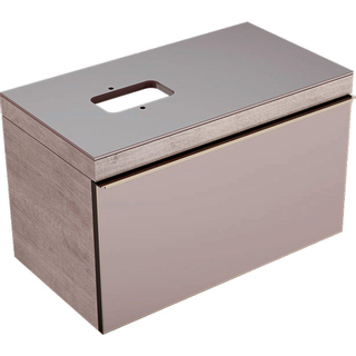 Geberit Citterio onderbouwkast met glasplaat 88.4x54.3x50.4cm met 1 lade beige/taupe