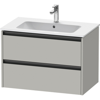 Duravit Ketho 2 wastafelonderbouwkast met 2 laden 81x48x55cm met grepen antraciet betongrijs mat