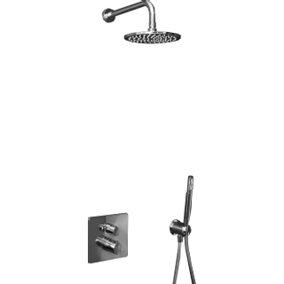 Ideal Standard Showerpack EASY box Slim inbouwkraan thermostatisch met + afbouwdeel met regendouche Ø200mm douchearm staafhanddouche + doucheslang 175cm chroom