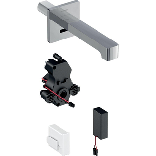 Geberit Brenta elektronische wandwastafelkraan koud en warm voor batterij 22cm chroom