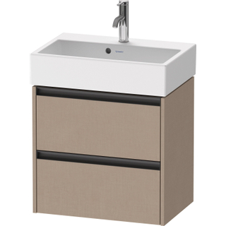 Duravit Ketho 2 wastafelonderbouwkast met 2 laden 58.4x39x54.9cm met grepen antraciet Linnen mat