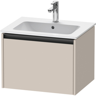 Duravit Ketho 2 wastafelonderbouwkast met 1 lade 61x48x44cm met greep antraciet taupe mat