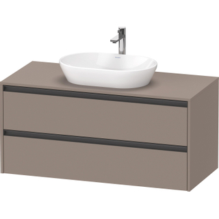 Duravit Ketho 2 wastafelonderbouwkast incl. consoleplaat met 2 laden 120x55x56.8cm met handgrepen antraciet basalt mat