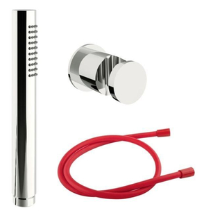 Royal Plaza baden handdouche set chroom, doucheslang rood OUTLETSTORE