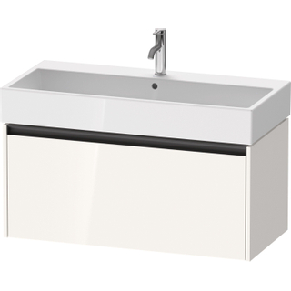 Duravit Ketho 2 wastafelonderbouwkast met 1 lade 98.4x46x44cm met greep antraciet hoogglans wit