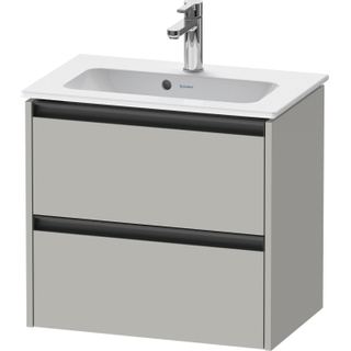 Duravit Ketho 2 wastafelonderbouwkast met 2 laden 61x39x54.9cm met grepen antraciet betongrijs mat