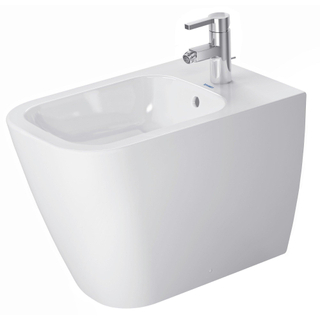 Duravit HappyD 2 staand bidet back to wall 36.5x57cm met overloop met kraangat met wondergliss wit