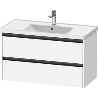 Duravit Ketho 2 wastafelonderbouwkast met 2 laden 98.4x45.5x54.9cm met grepen antraciet wit mat