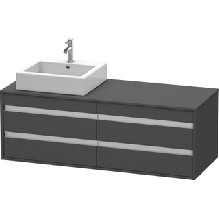 Duravit Ketho Wastafelonderkast 140x55.1x49.6cm Standaard greep met softclose spaanplaat Grafiet Mat