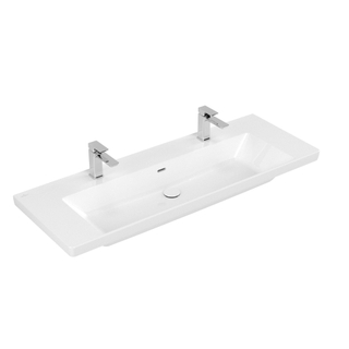 Villeroy & boch Subway 3.0 meubelwastafel 130x47cm 2 kraangat met overloop wit