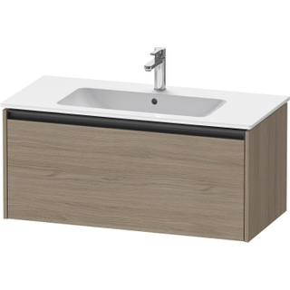 Duravit Ketho 2 wastafelonderbouwkast met 1 lade 101x48x44cm met greep antraciet eiken terra mat