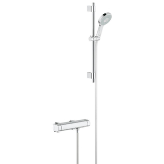 GROHE Grohtherm 2000 douchekraan thermostatisch met glijstang 60cm en cosmopolitan handdouche massage chroom