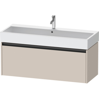 Duravit Ketho 2 wastafelonderbouwkast met 1 lade voor enkele wastafel 118.4x46x44cm met greep antraciet taupe mat