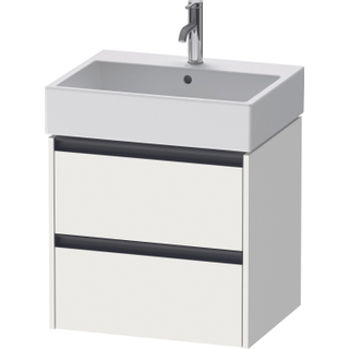 Duravit Ketho 2 wastafelonderbouwkast met 2 laden 58.4x46x54.9cm met grepen antraciet wit mat