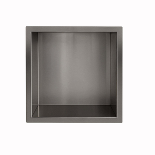 Wiesbaden inbouwnis 30x30x7cm PVD geborsteld Gunmetal OUTLETSTORE