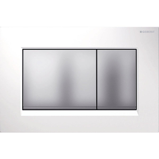 Geberit Sigma30 bedieningplaat, 2-toets spoeling frontbediening voor toilet 24.6x16.4cm wit / chroom