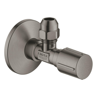 GROHE hoekstopkraan knel met teflon dichtingsring 1/2x3/8 m. metalen greep brushed hard graphite