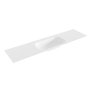 Mondiaz BIG small wastafel 180cm - inbouw - wasbak midden - solid surface Talc