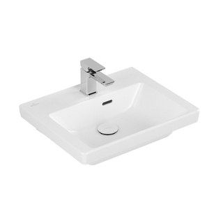 Villeroy & Boch Subway 3.0 fontein 50x40x14.5cm met 1 kraangat en overloopgat Stone Wit Ceramic+