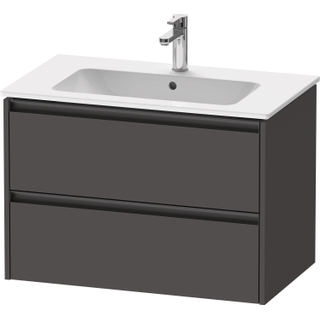 Duravit Ketho 2 wastafelonderbouwkast met 2 laden 81x48x55cm met grepen antraciet grafiet mat