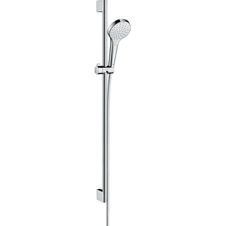 Hansgrohe Croma Select S glijstangset met Croma Select S 1jet handdouche EcoSmart 90cm met Isiflex`B doucheslang 160cm wit/chroom