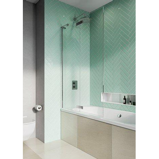 Crosswater Infinity Badwand - 105x150cm - 8mm helder veiligheidsglas - inklapbaar - RVS