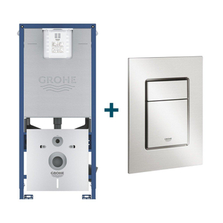 GROHE Rapid SLX inbouwreservoir met 3-in-1 set frame inclusief GROHE Skate cosmopolitan bedieningsplaat Supersteel