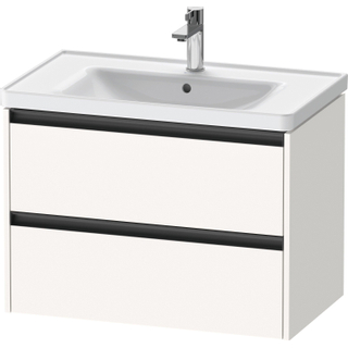 Duravit Ketho 2 wastafelonderbouwkast met 2 laden 78.4x45.5x54.9cm met grepen antraciet wit supermat